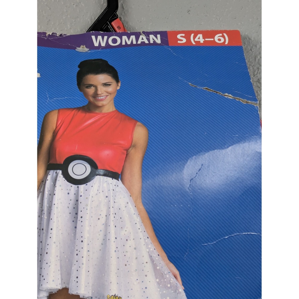 Pokemon Poke Ball Dress 4 Piece Costume Set Red White Women Small 4-6 Rubies - Picture 2 of 9